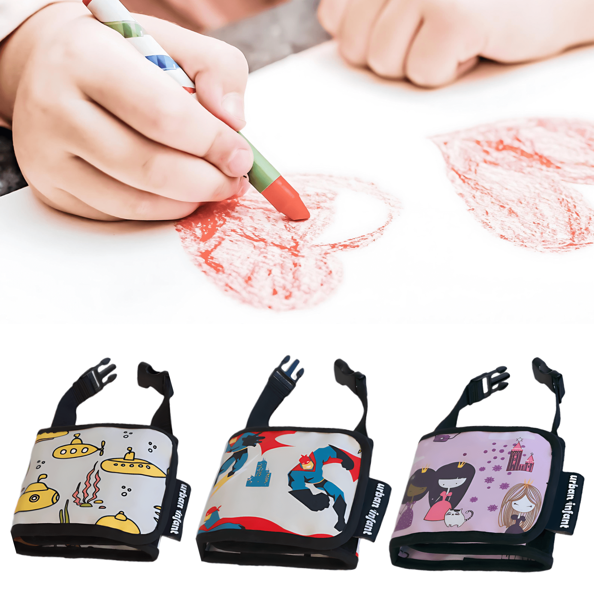 Crayon Wallet with crayons and a coloring pad, a compact toy for travel