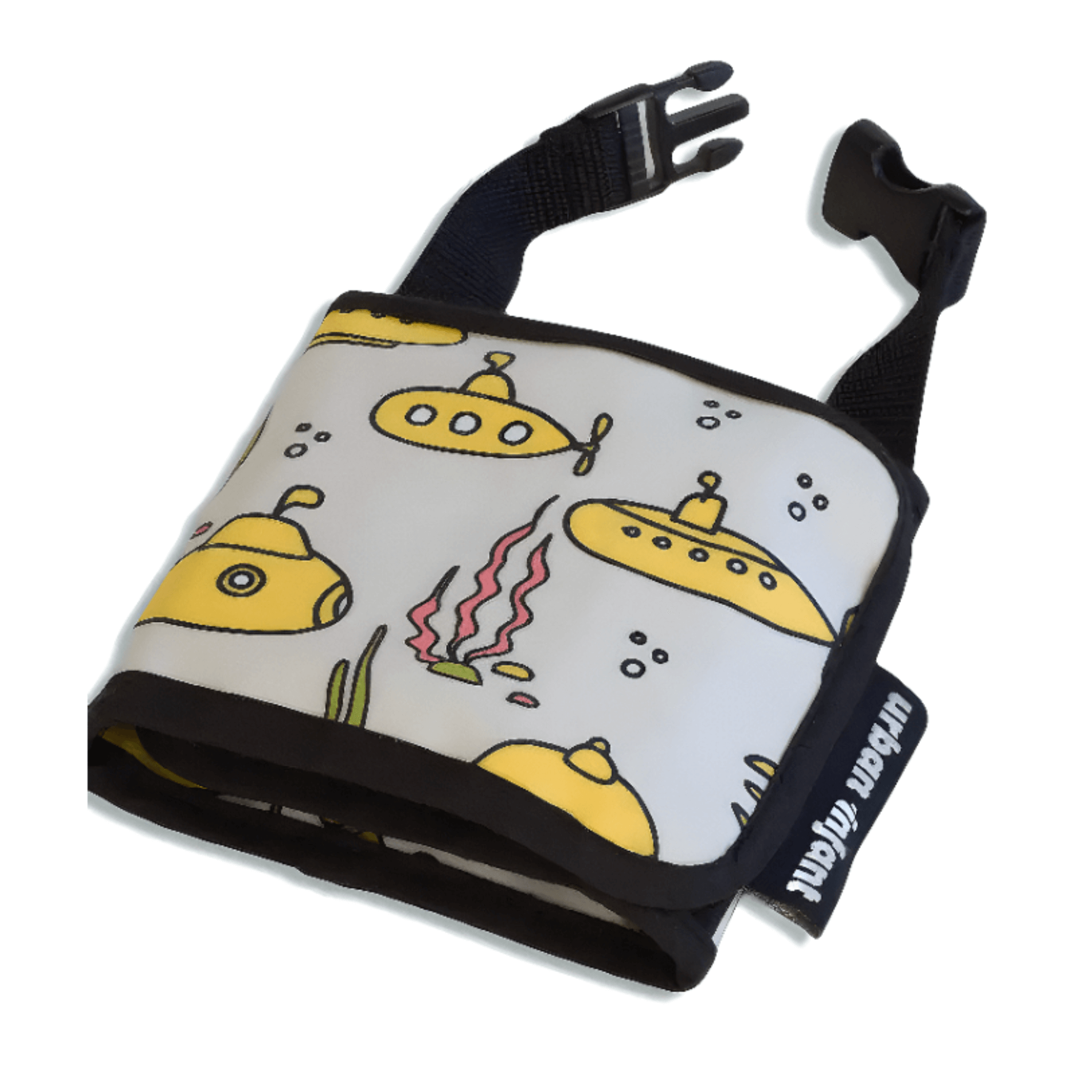 Yellow Submarine Crayon Wallet with crayons and a coloring pad, a compact toy for travel