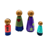 Two mom family wooden peg doll set
