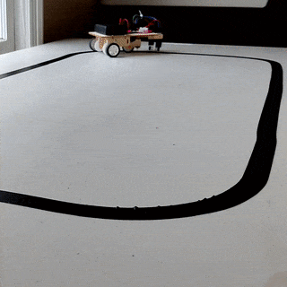DIY robot car that follows a black line