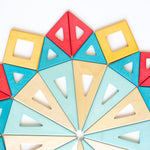 Colorful wooden magnetic tiles