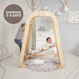 Indoor Wooden Playground for Children - Climbing net, ladder and slide