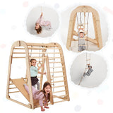 Indoor Wooden Playground for Children - Climbing net, ladder and slide