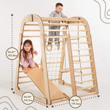 Indoor Wooden Playground for Children - Climbing net, ladder and slide