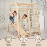 Indoor Wooden Playground for Children - Climbing net, ladder and slide