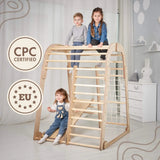 Indoor Wooden Playground for Children - Climbing net, ladder and slide