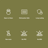 Biggest Little icons indicating product features.