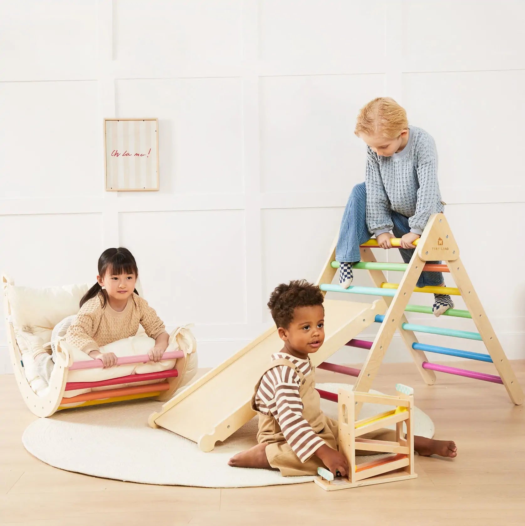 Aurora – Bluewood Rope Ladder Pikler Triangle Set * Calm Gradient Blue