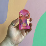 Acrylic Lightning Bolt Earrings