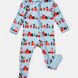 Soft & Stretchy Zipper Footie - Christmas Town