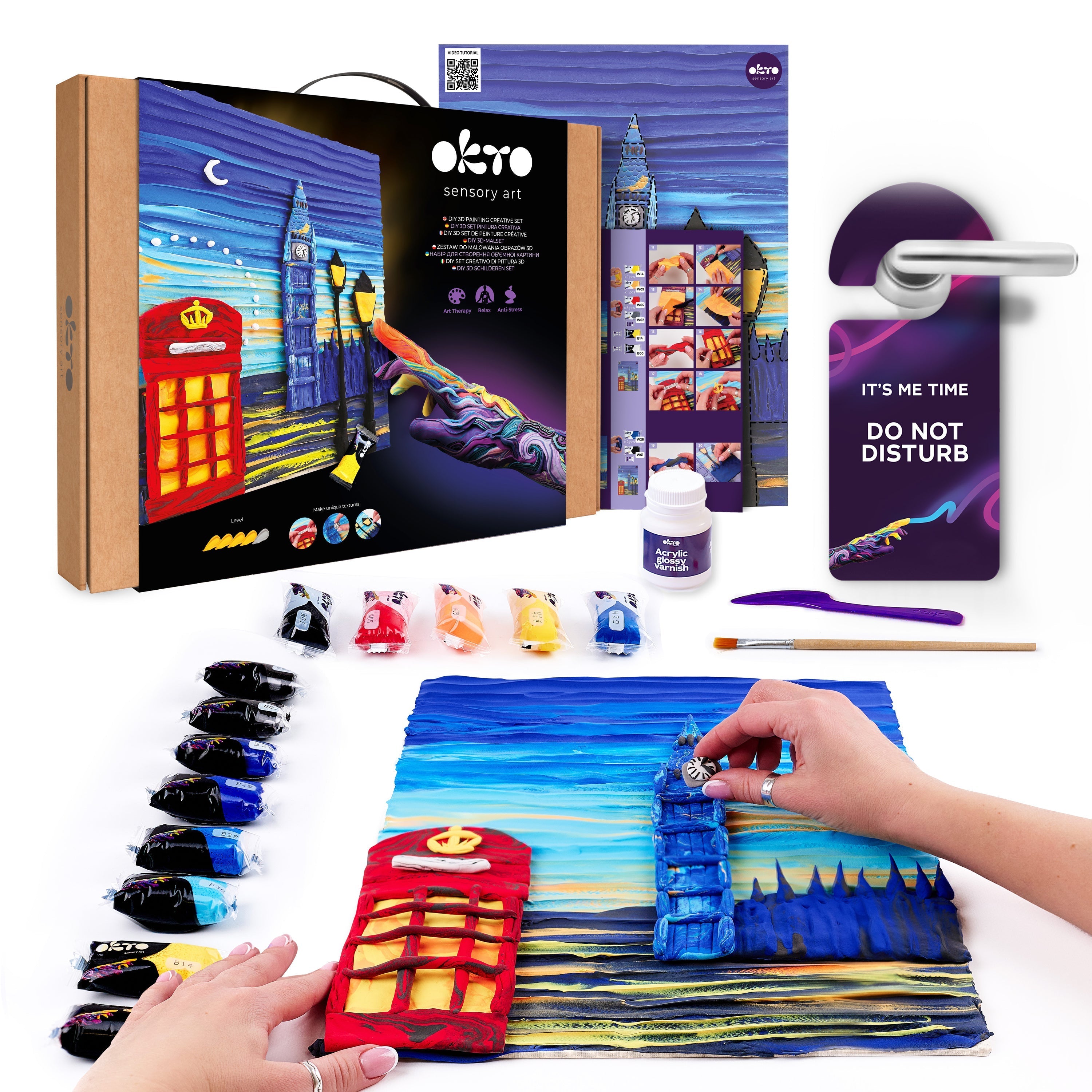 OKTO 3D Clay Painting — London City  (≈16×12 in) — Ages 14+