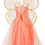 Joanna Fairy Costume–Dress and Wings Set (orange)-Role-Play for Children(3 sizes)