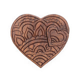 Heart Puzzle Box - Hand Carved Wood