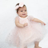 Soft Pink - Velour - Tulle Dress