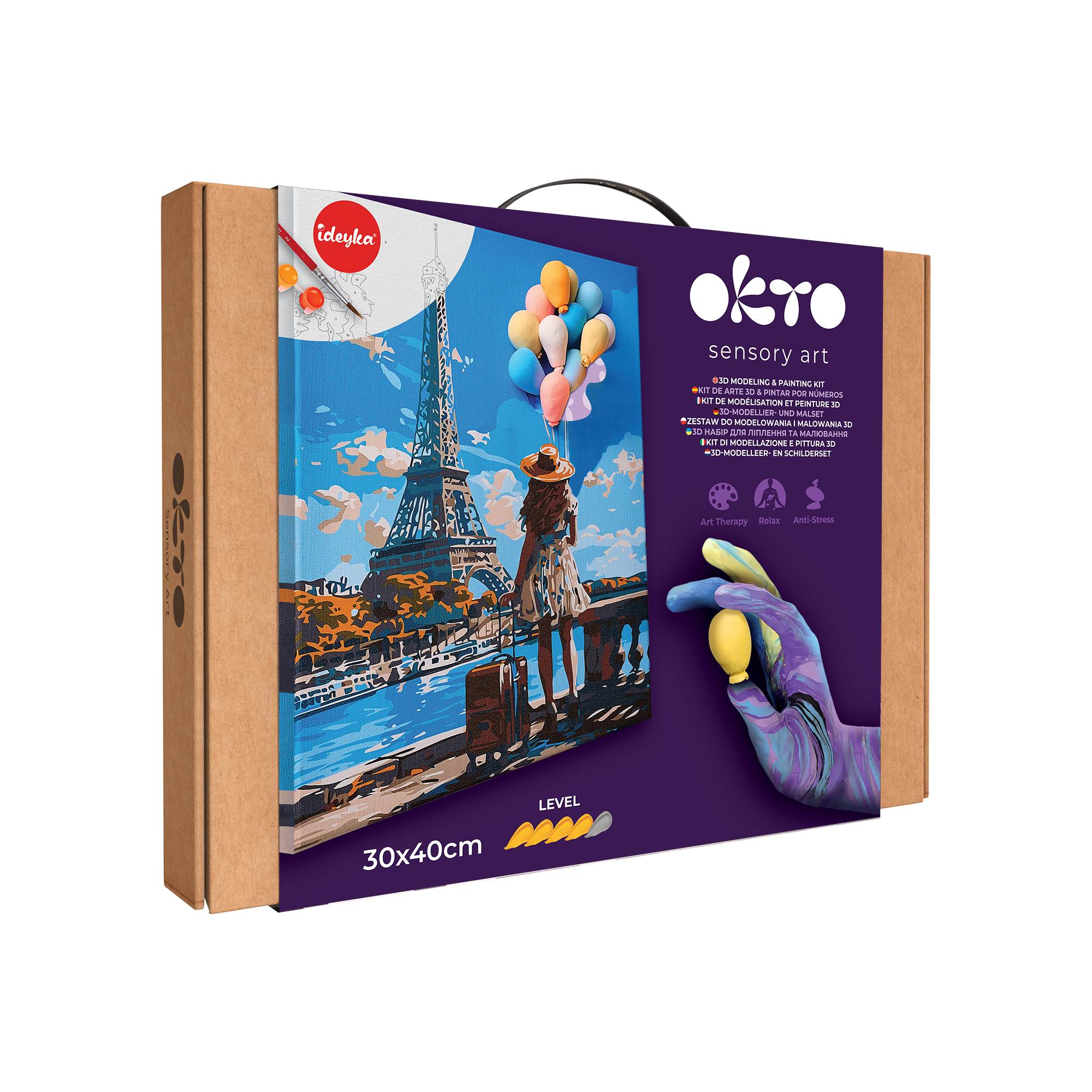 OKTO Air-Dry Clay 3D Painting Kit – Greetings From Paris (11.8 x 15.7 in)