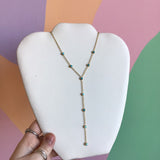 Turquoise Gem Lariat Necklace