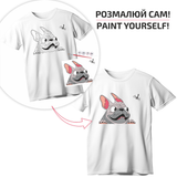 T-Shirt Painting "Pug" - 100% Cotton, Size S by ROSA Talent