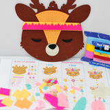 APLI Krapli - APLI Krapli Felt Wall Flag Sewing Kit Deer Precut Felt Thread & Safe Needle Ages 6+