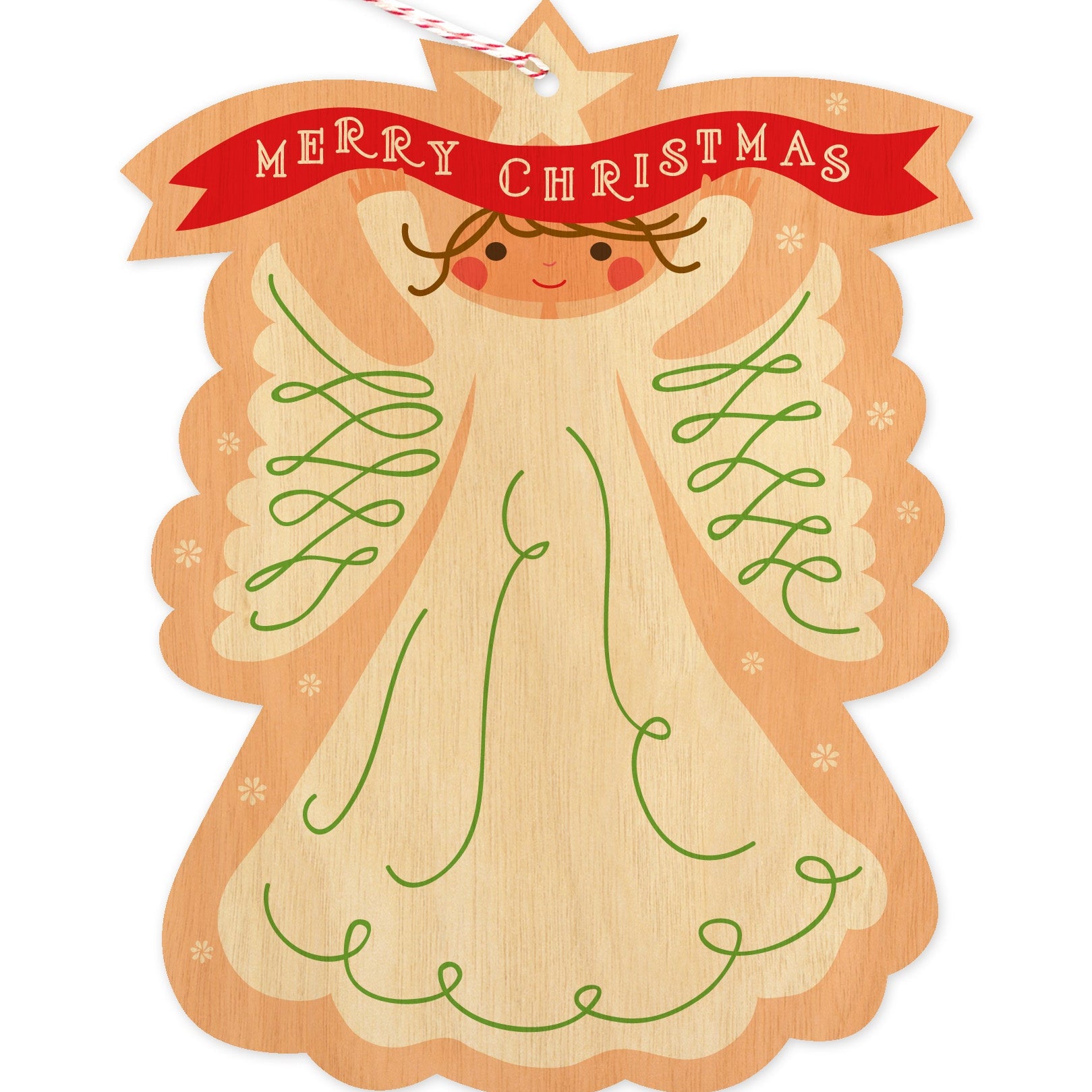 Angel Custom Holiday Ornament Card - Wood or Paper