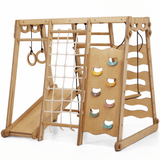 6 in 1 Indoor Jungle Gym for Toddler: Swings Set, Slide Board, Rope, Stairs