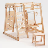 6 in 1 Indoor Jungle Gym for Toddler: Swings Set, Slide Board, Rope, Stairs