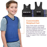 WEIGHTED - Sensory Compression Vest for Kids with Processing Disorders ADHD and Autism Calming and Supportive with Adjustable Weight Fit