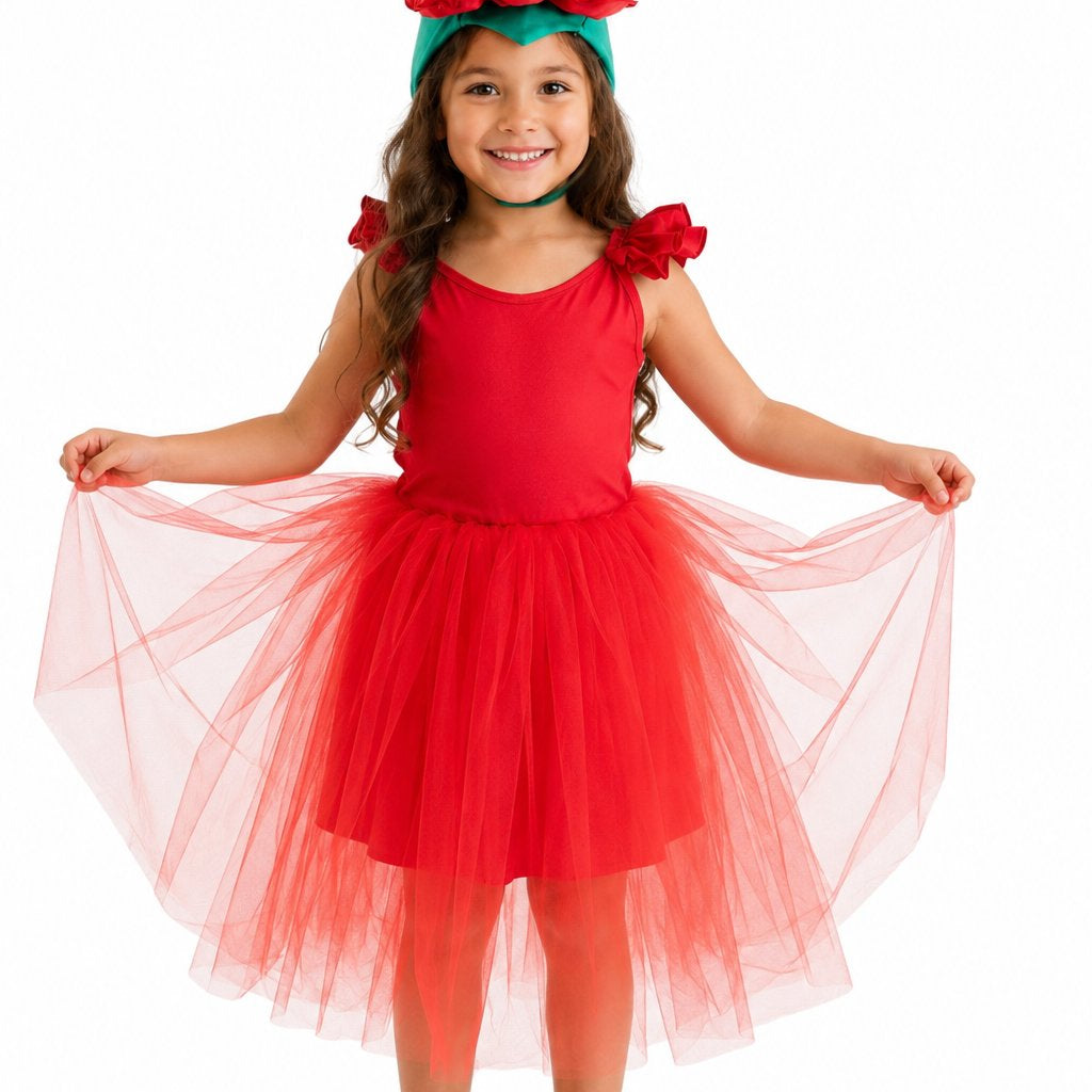 Red Rose Costume with Tutu