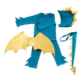 Jade Blue and Gold Dragon Costume
