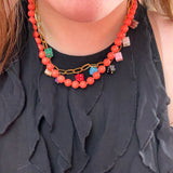Salmon Beaded Necklace