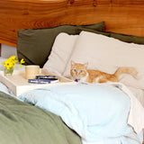 Modern Wooden Tray with Brass Details