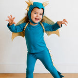 Jade Blue and Gold Dragon Costume
