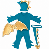 Jade Blue and Gold Dragon Costume