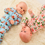 Soft & Stretchy Zipper Footie - Candy Canes