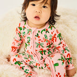 Soft & Stretchy Zipper Footie - Candy Canes
