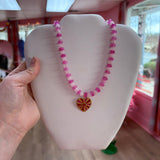 Lover Forever Beaded Necklace with Charm