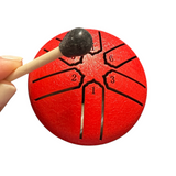 Mini rain drum 3 steel drum for kids - red