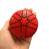 Mini rain drum 3 steel drum for kids - red