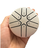 Mini Rain Drum 3 Steel Percussion Instrument with Mallet (White)