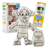 Kiboo Kids Soccer Series: Soccer Girl with Pigtails Doll - Colorable and Washable for Creative Play