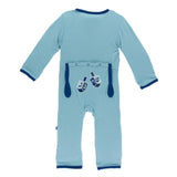 Holiday Applique Coverall in Glacier Dreidel