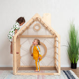 Wood and Hearts Wooden Toddler Climbing Playhouse, Ages 1–6