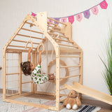 Wood and Hearts Wooden Toddler Climbing Playhouse, Ages 1–6