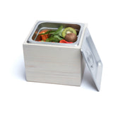 Countertop Compost Bin - Noaway© in Magnolia Wood and Stainless Steel