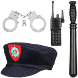 Policeman Costume Set for Children – Includes Accessories for Role-Play & Entertainment - sz 4-7 yrs