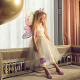 Valerie Fairy Costume – Dress and Wings Set (multicolor) - Role-Play for Children (2 sizes)