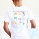 Throw Me Something Mister Toddler, Youth or Adult Tee Design on Back