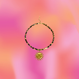 Fabric Necklace-Titanium Charm