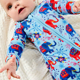 Soft & Stretchy Zipper Footie - Diwali Celebration