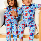 Long Sleeve Pajama Set - Diwali Celebration