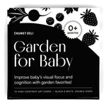 Product packaging for 'Garden for Baby' by Chunky Deli with black and white design.